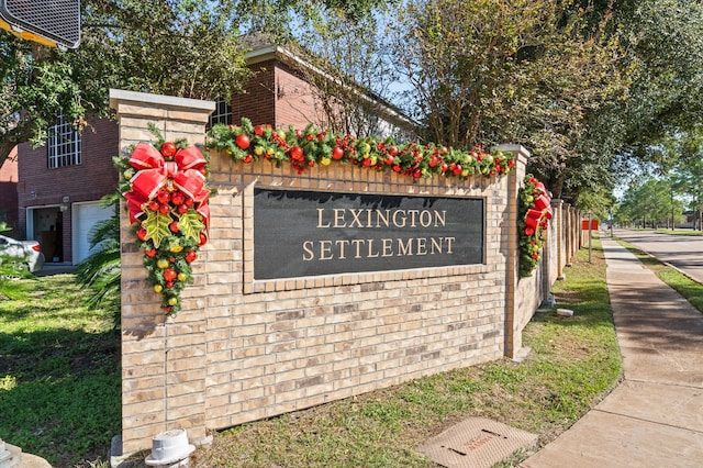 view of community sign