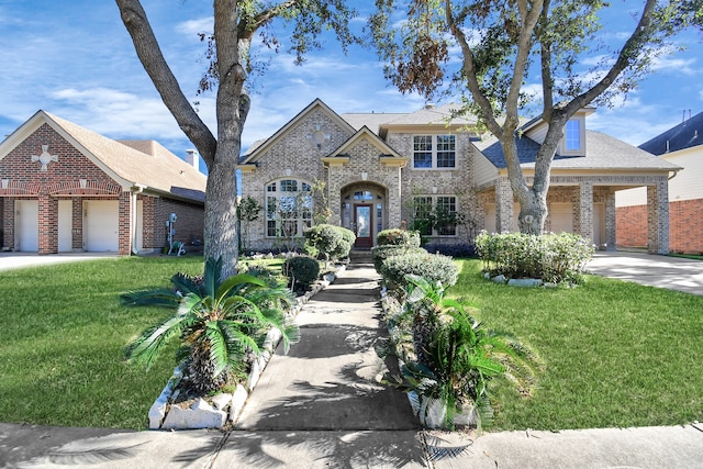 view of front of property featuring a front yard