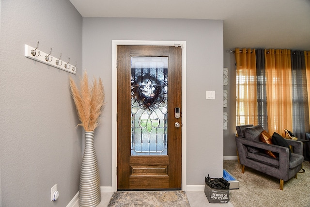 view of carpeted entryway