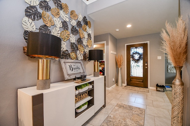 view of tiled foyer