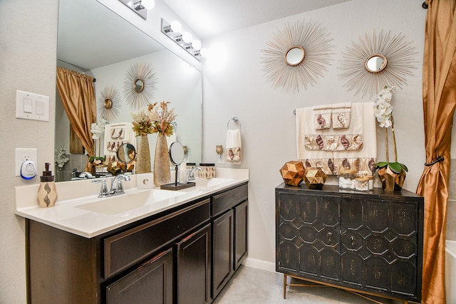 bathroom featuring tile patterned floors and vanity