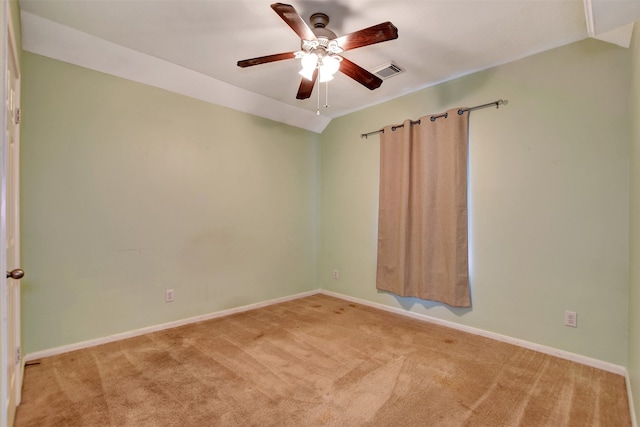 empty room with carpet and ceiling fan