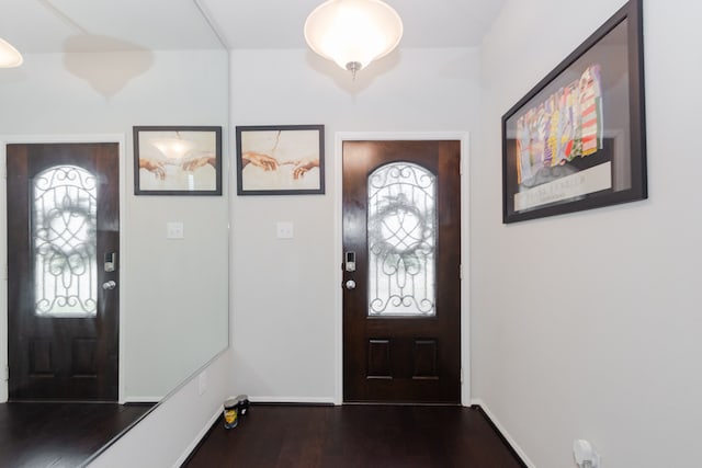 entryway featuring dark hardwood / wood-style floors