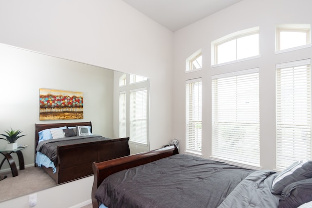 bedroom featuring carpet and multiple windows