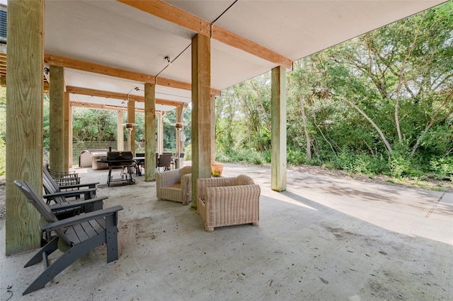 view of patio with grilling area