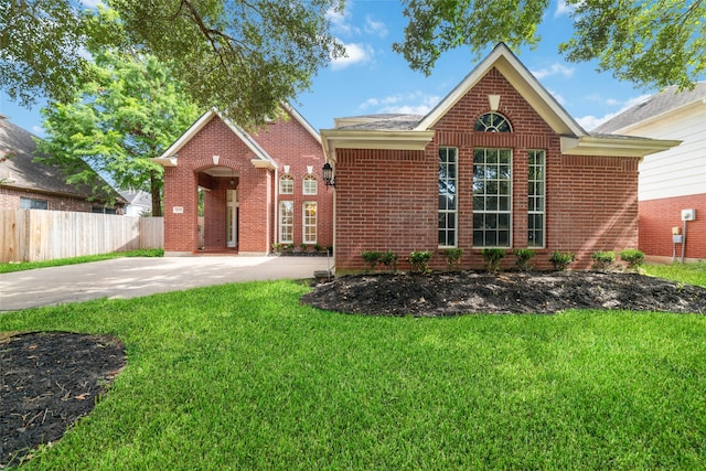 view of front property with a front lawn