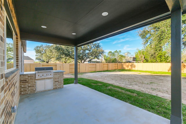 view of patio featuring grilling area