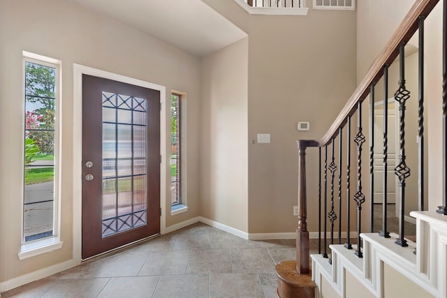 view of tiled entrance foyer