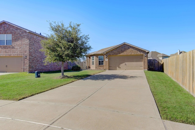 single story home featuring a front yard