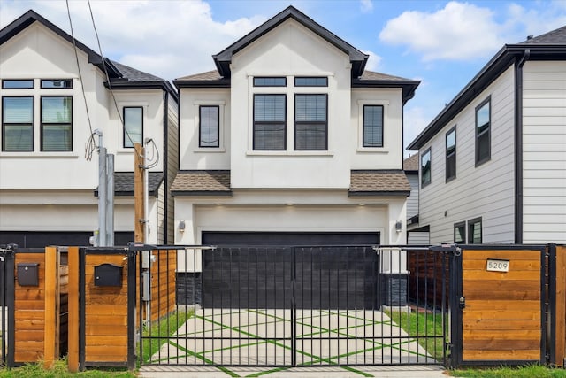 view of front facade featuring a garage