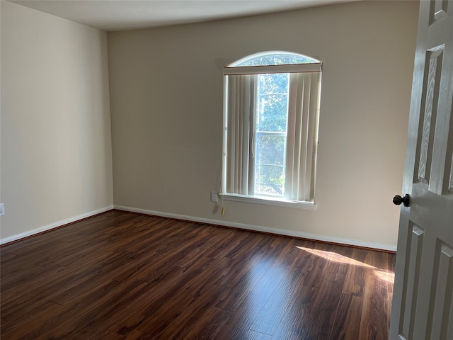 empty room featuring dark wood-type flooring