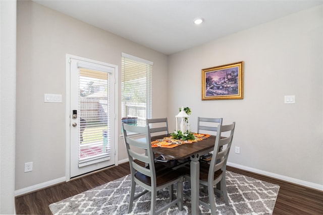 dining room featuring dark hardwood / wood-style floors