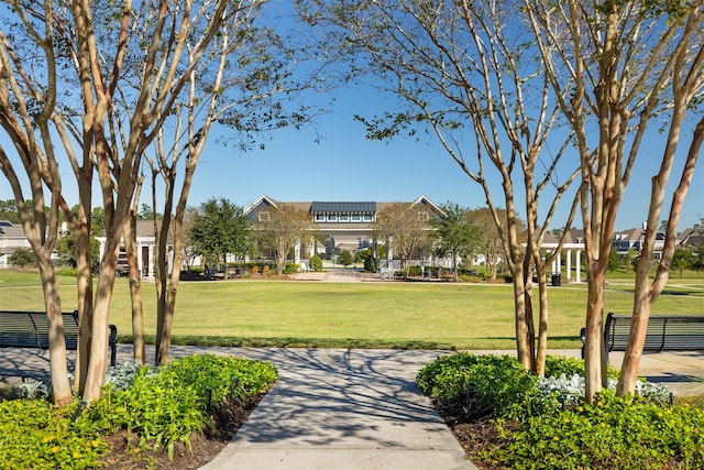 view of community with a lawn