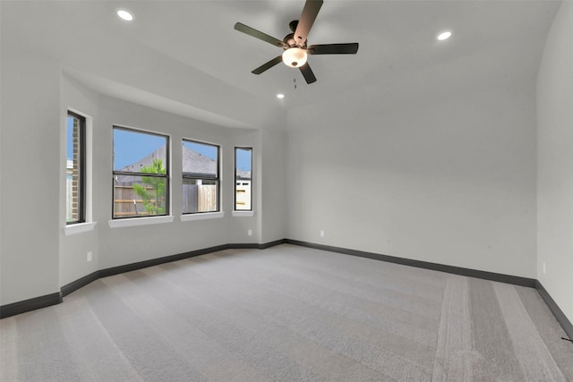 16179 Sheridan River Trl, Conroe, TX 77302 - carpeted spare room with a ceiling fan, recessed lighting, and baseboards
