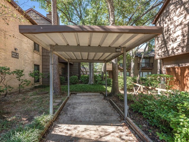 view of patio featuring a carport