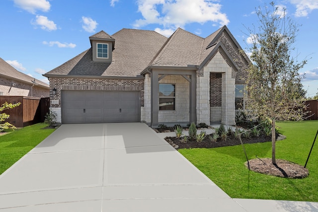 view of front facade featuring a front yard