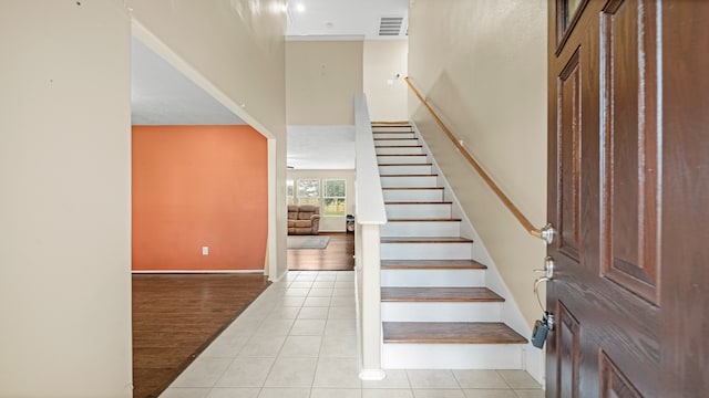 entrance foyer featuring light wood-type flooring