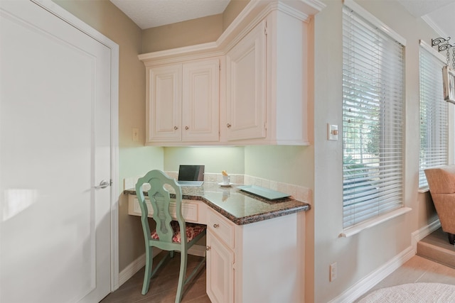 home office featuring built in desk