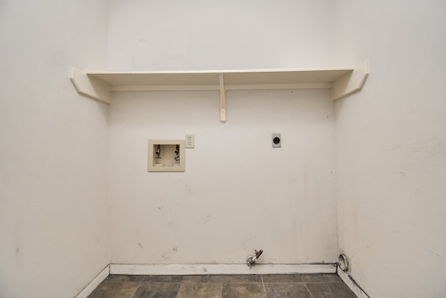 clothes washing area featuring electric dryer hookup, gas dryer hookup, and washer hookup