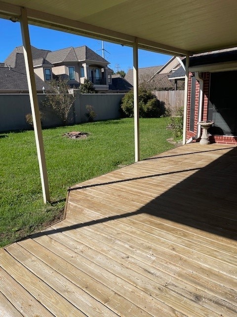 deck with a lawn