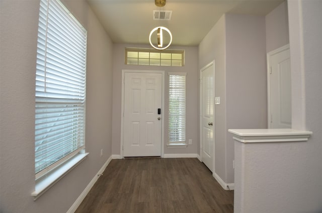 entrance foyer with dark hardwood / wood-style flooring