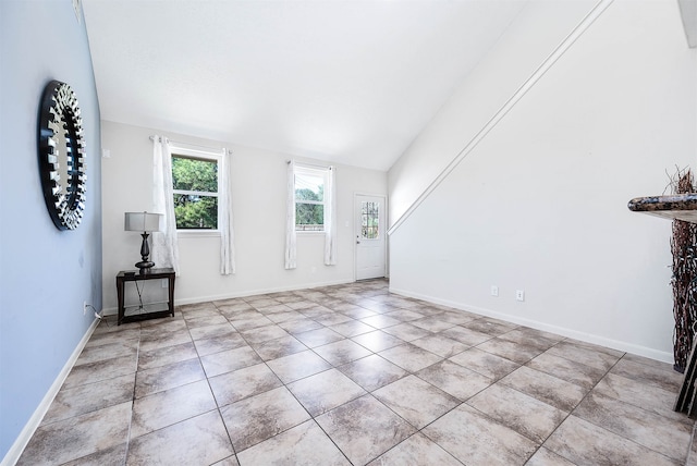 interior space with vaulted ceiling