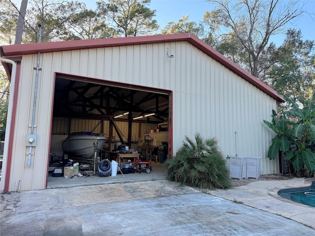 view of garage