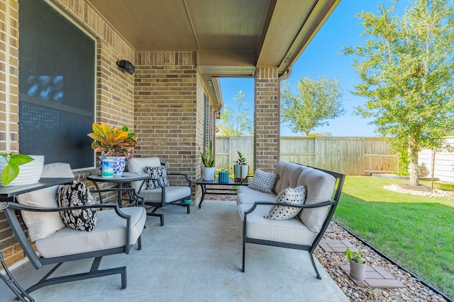 view of patio with an outdoor living space