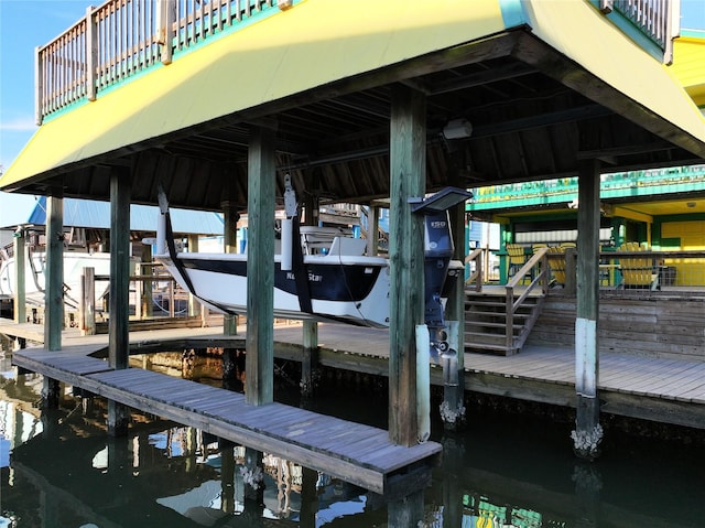 view of dock area