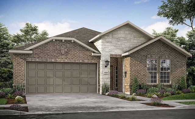 view of front facade featuring a garage