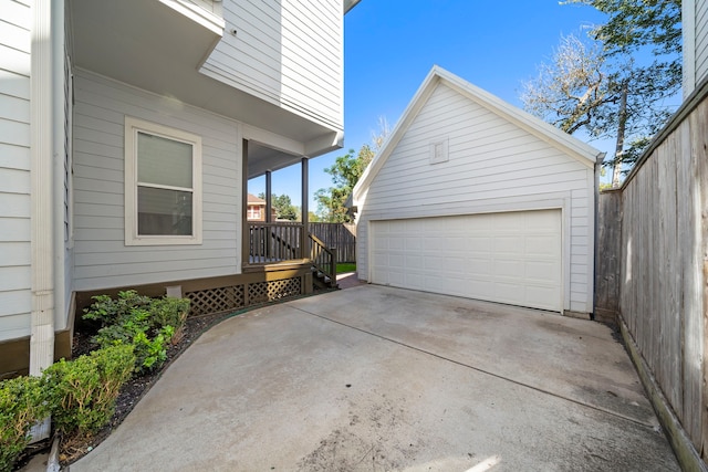 view of garage