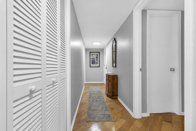 hall featuring light hardwood / wood-style flooring