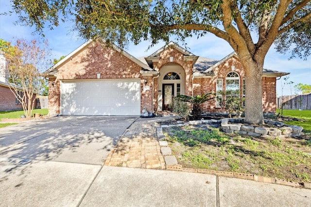 view of front facade with a garage