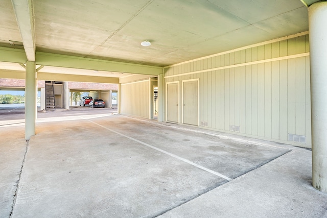 view of garage