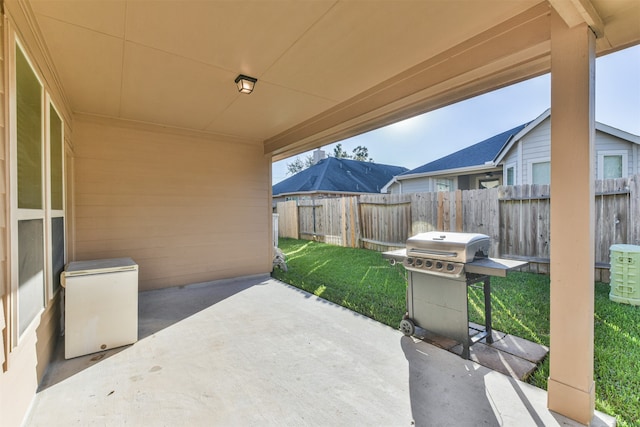 view of patio featuring area for grilling