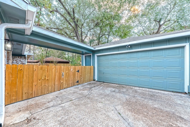 view of garage