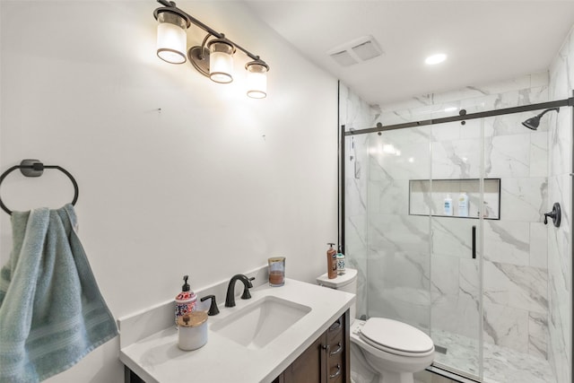 16004 Penick Rd, Waller, TX 77484 - full bathroom with vanity and a marble finish shower