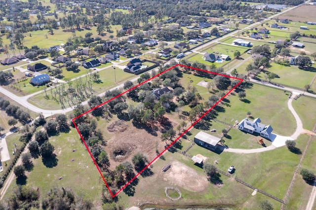 16004 Penick Rd, Waller, TX 77484 - aerial view of property and surrounding area featuring property parcel outlined