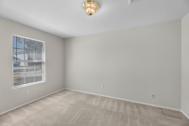 spare room with light colored carpet