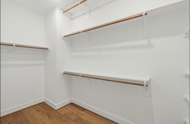 spacious closet featuring hardwood / wood-style flooring