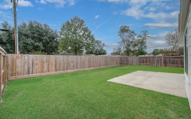 view of yard with a patio area