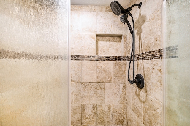 room details with a tile shower