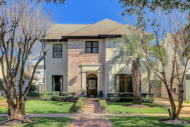 view of front of house with a front lawn