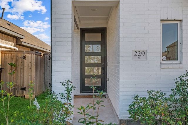 view of doorway to property