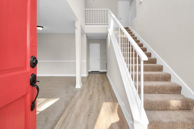 entrance foyer with wood-type flooring