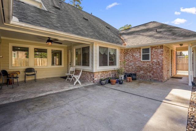 12114 Knobcrest Dr, Houston, TX 77070 - view of patio featuring ceiling fan