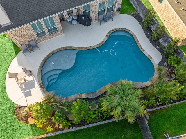 view of pool featuring a patio area