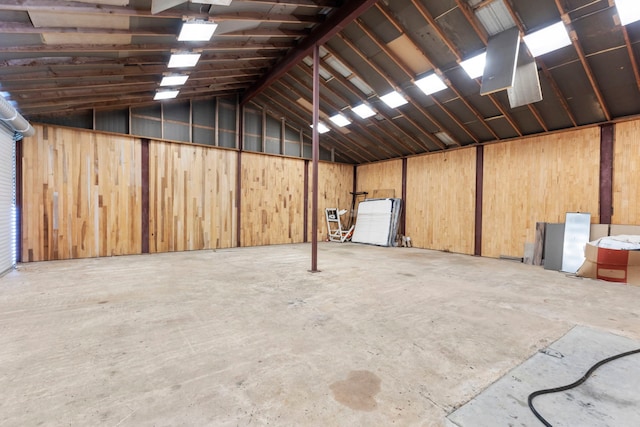 interior space featuring vaulted ceiling