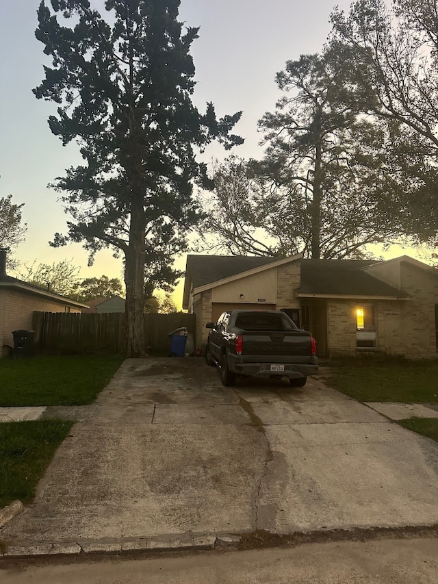 view of front facade with a garage