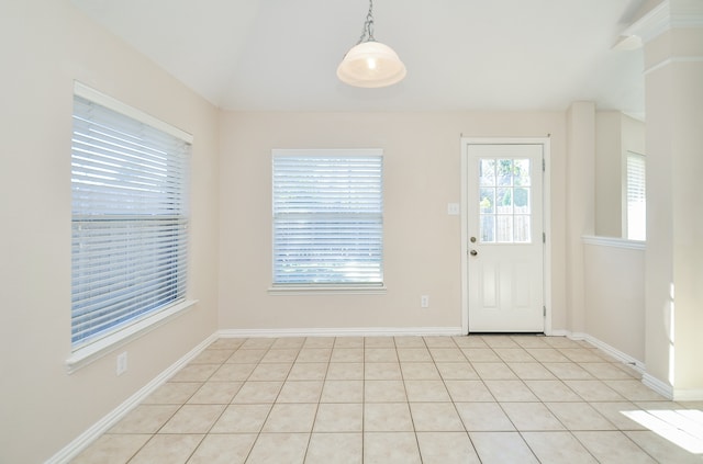 interior space with light tile patterned flooring